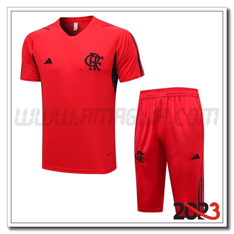 KIT Maglia Allenamento + Pantaloncini Flamengo Rosso 2023 2024
