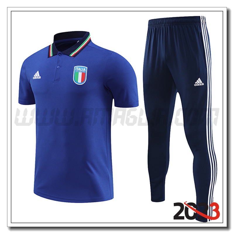 KIT Maglia Polo Italia + Pantaloni Blu 2023 2024