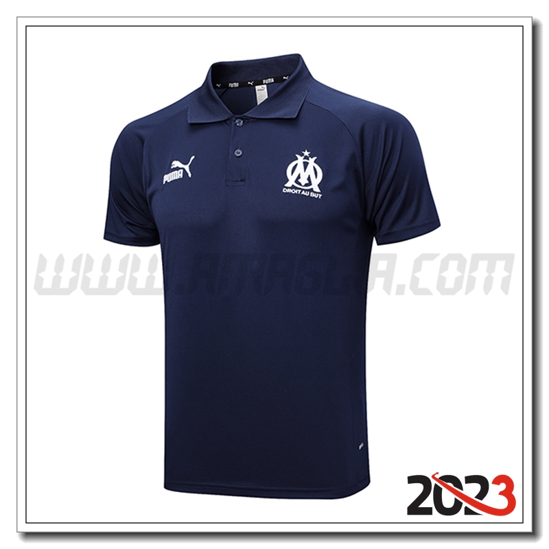 Maglia Polo Marsiglia Blu Marino 2023 2024