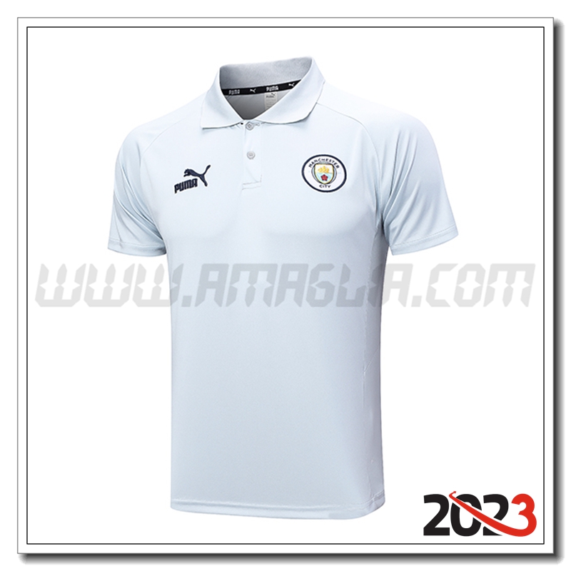 Maglia Polo Manchester City Grigio Chiaro 2023 2024