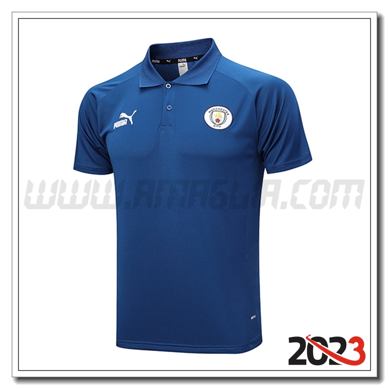 Maglia Polo Manchester City Blu Marino 2023 2024