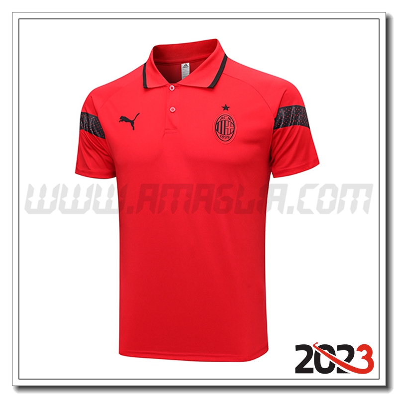 Maglia Polo AC Milan Rosso 2023 2024