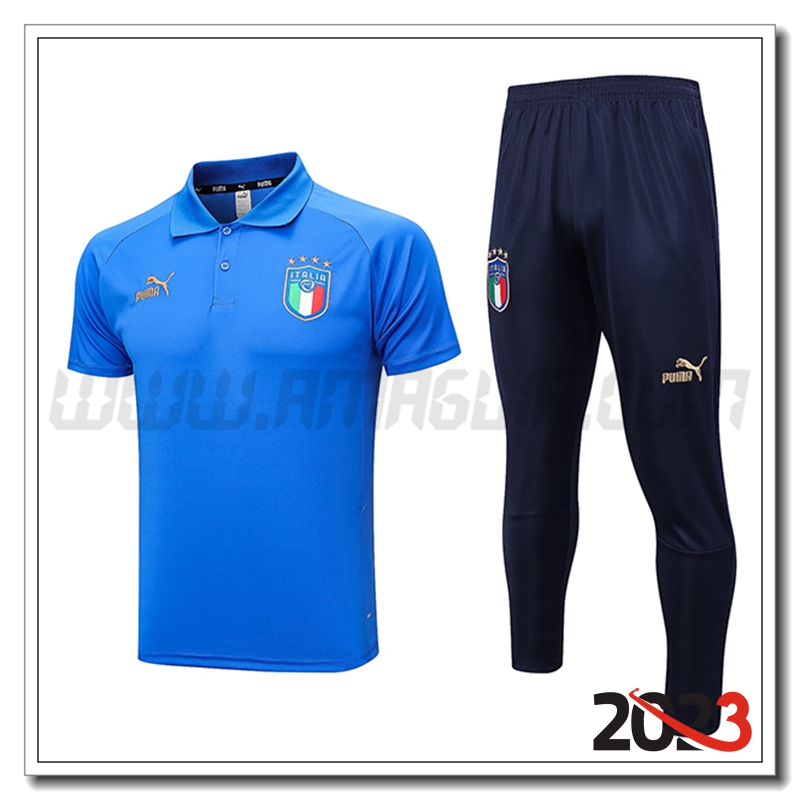 KIT Maglia Polo Italia + Pantaloni Blu 2023 2024
