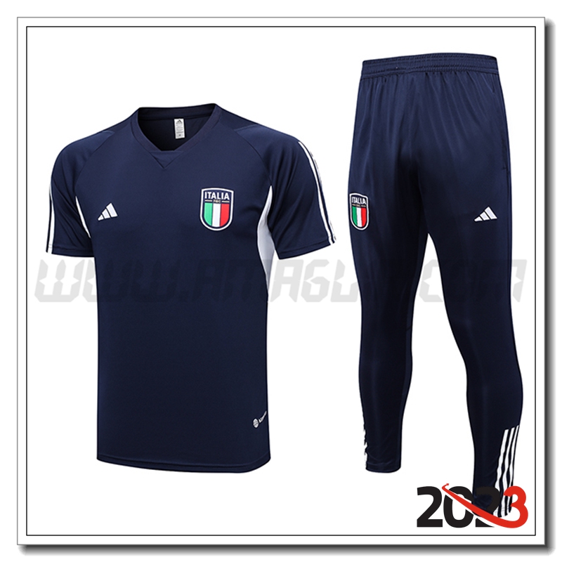 KIT Maglia Polo Italia + Pantaloni Blu Marino 2023 2024
