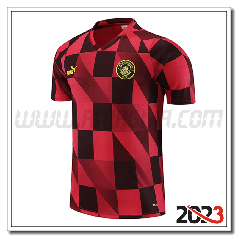 Maglia Allenamento Manchester City Rosso 2023 2024