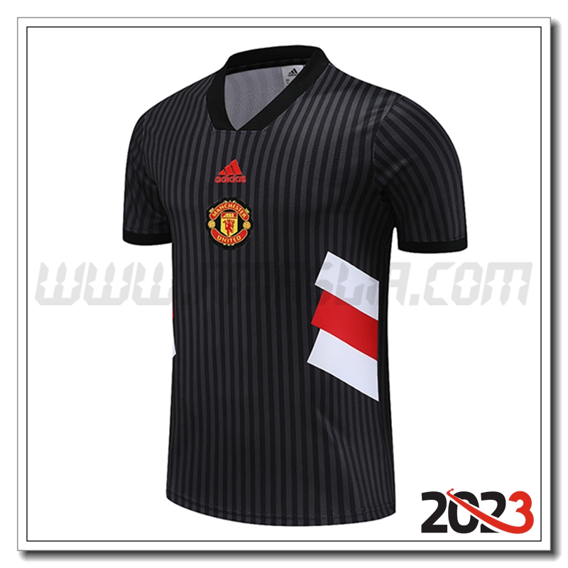 Maglia Allenamento Manchester United Nero 2023 2024