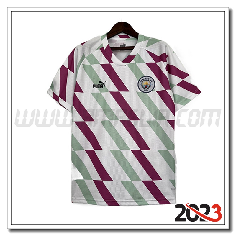 Maglia Allenamento Manchester City Bianco/Viola/Verde 2023 2024