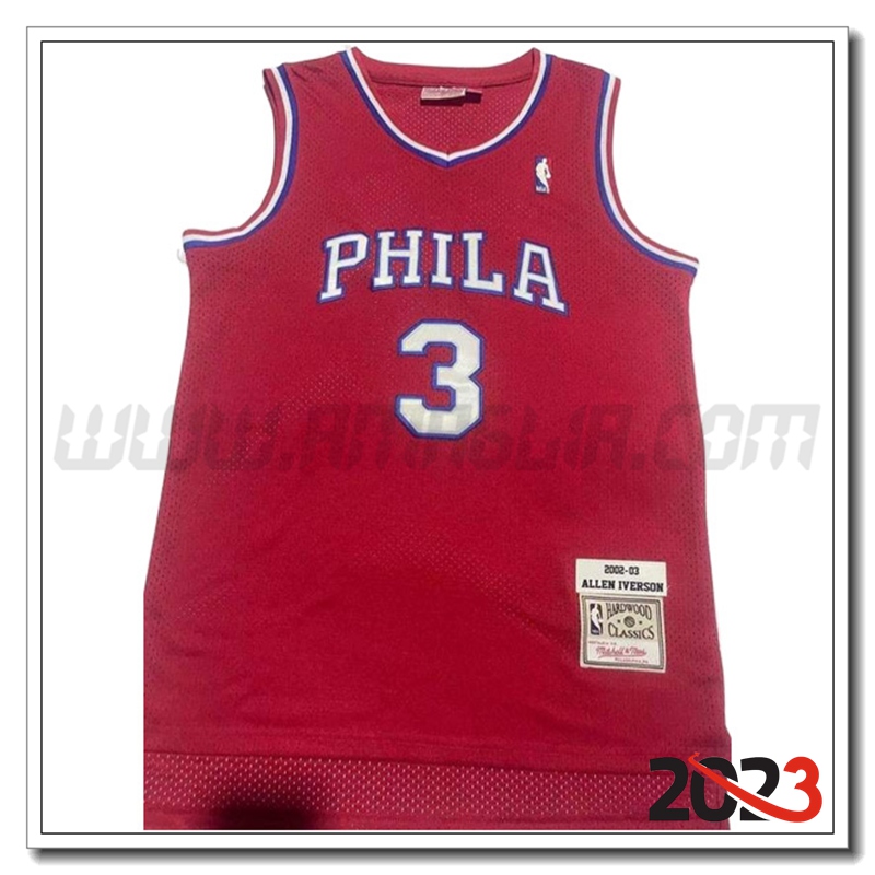 Maglia NBA Philadelphia 76ers (IVERSON #3) 2022/23 Rosso