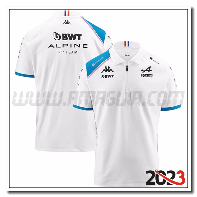 Maglia Polo F1 Alpine Racing Team Bianco 2023