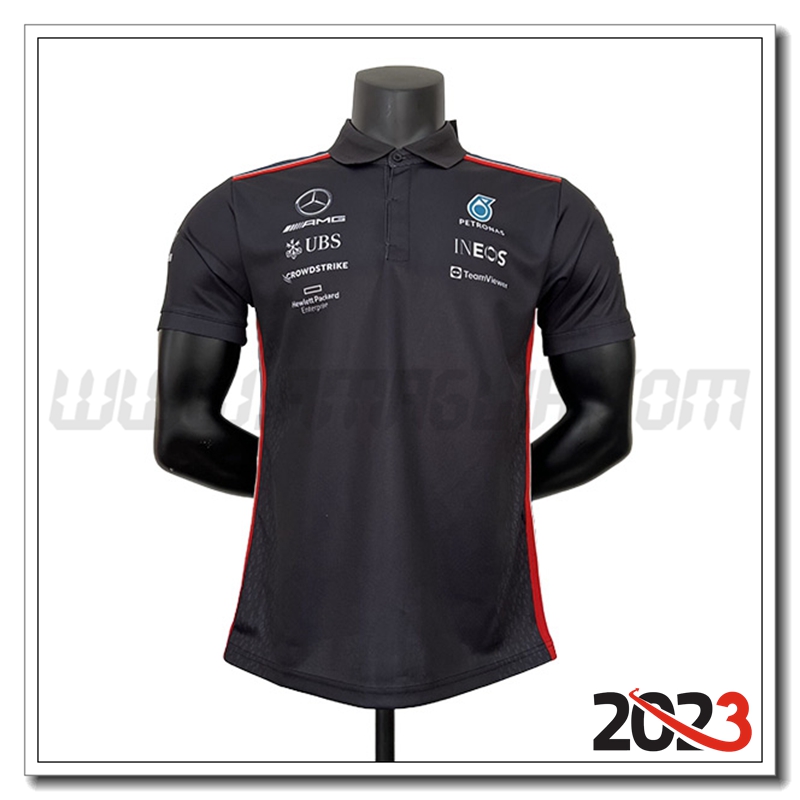 Maglia Polo F1 Mercedes Benz Team Nero 2023