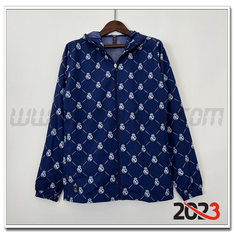 Giacca a Vento Real Madrid Blu Marino 2023 2024