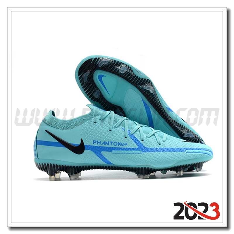Nike Scarpe da Calcio Phantom GT2 Low Gang Elite FG Blu Chiaro