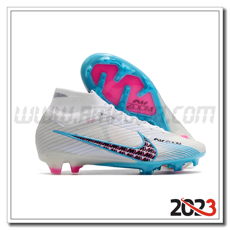 Nike Scarpe da Calcio Air Zoom Mercurial Superfly IX Elite FG Bianco/Blu