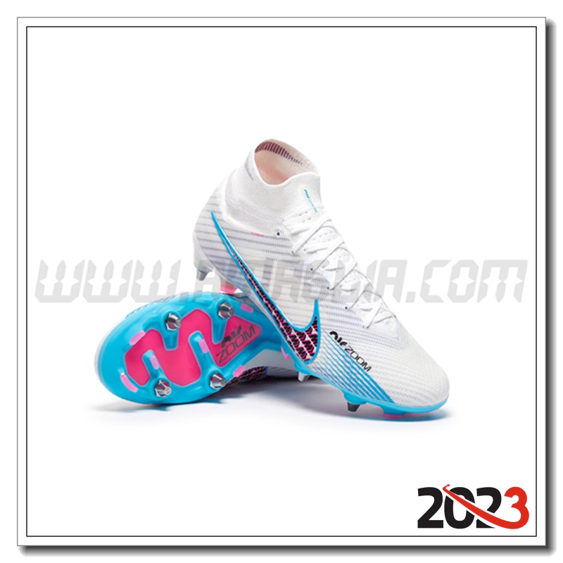 Nike Scarpe da Calcio Air Zoom Mercurial Superfly IX Elite SG Bianco/Blu