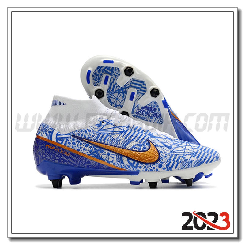 Nike Scarpe da Calcio Air Zoom Mercurial Superfly IX Elite SG Blu/Bianco
