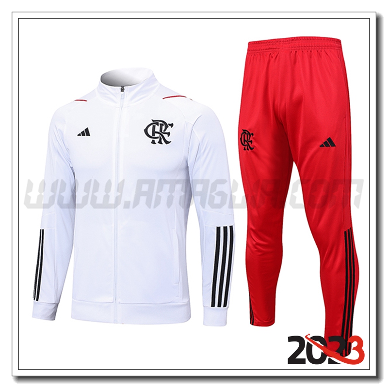 Tuta Allenamento Giacca Flamenco Bianco 2023 2024