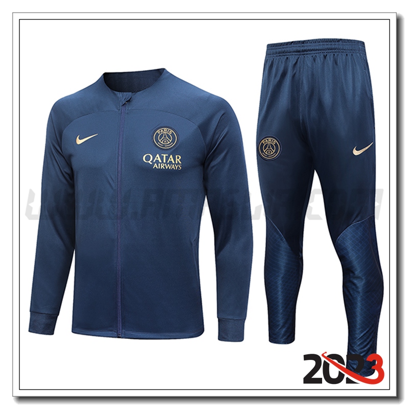 Tuta Allenamento Giacca PSG Blu Marino 2023 2024