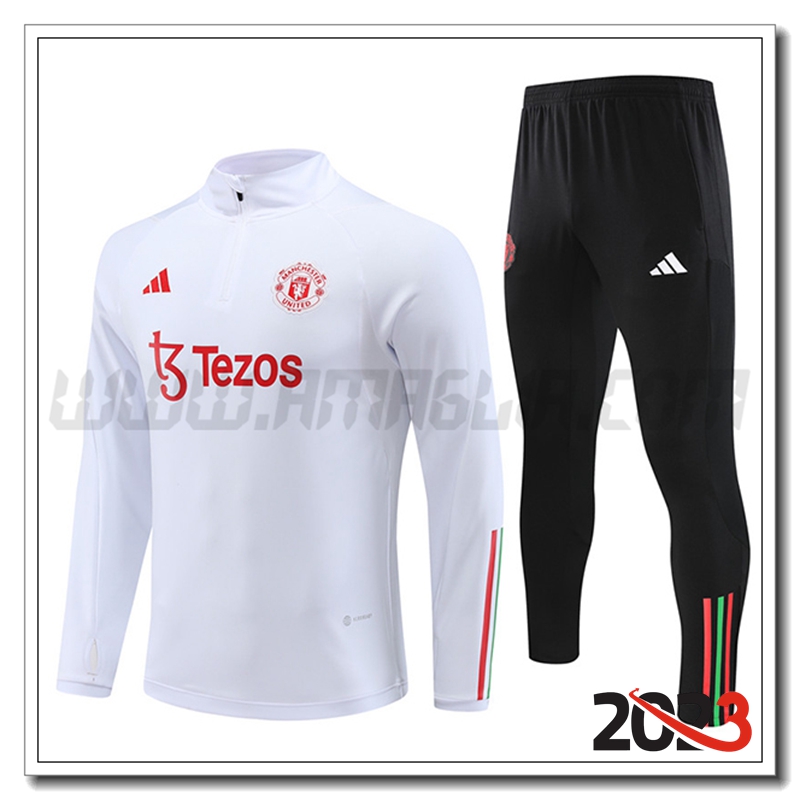 Tuta Allenamento Manchester United Bianco 2023 2024