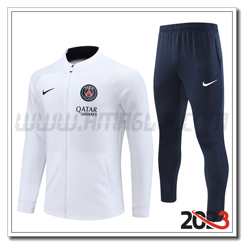 Tuta Allenamento Giacca PSG Bianco 2022/2023