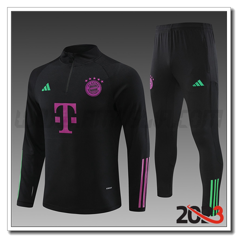 Tuta Allenamento Bayern Monaco Bambino Nero 2023 2024