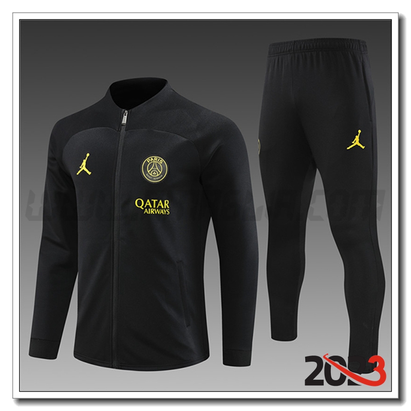 Tuta Allenamento Giacca PSG Jordan Bambino Nero 2022/2023