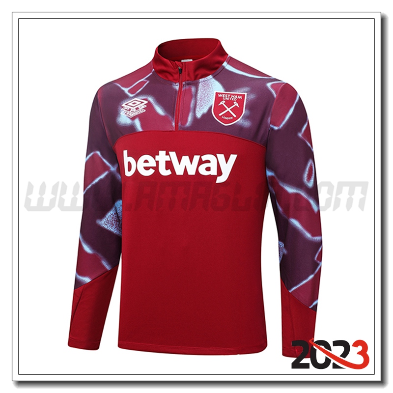 Felpa Allenamento West Ham Rosso 2022/2023