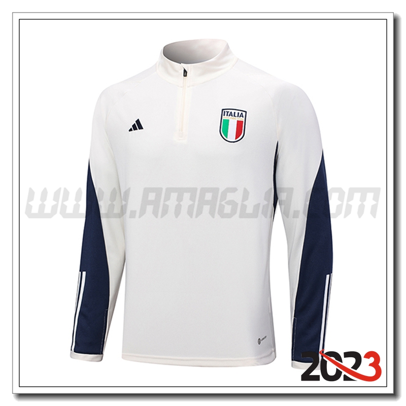 Felpa Allenamento Italia Bianco 2023 2024
