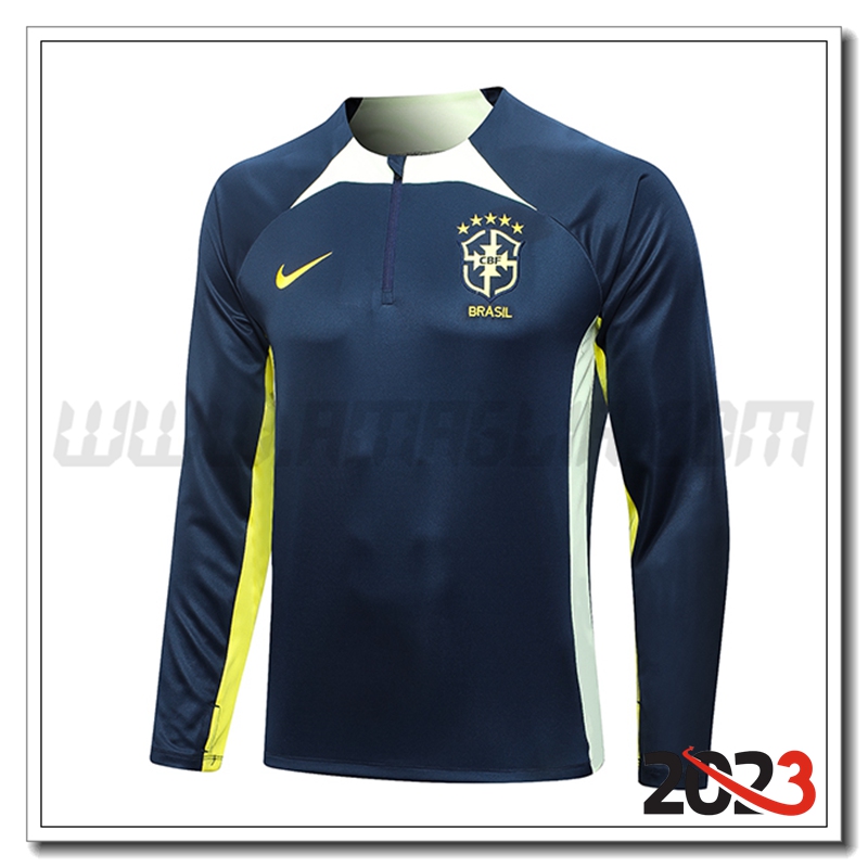 Felpa Allenamento Brasile Blu Marino 2023 2024