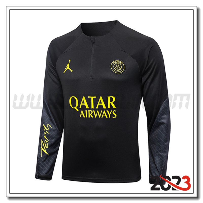 Felpa Allenamento PSG Jordan Nero 2023 2024
