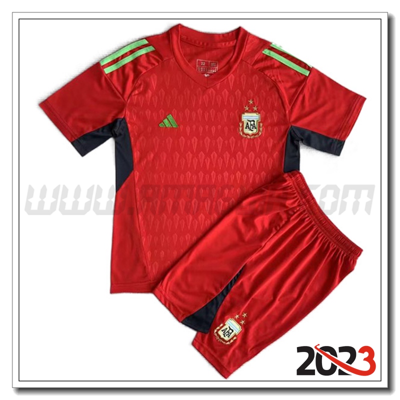 Kit Maglia Portiere Argentina Bambino 2023 2024 Rosso