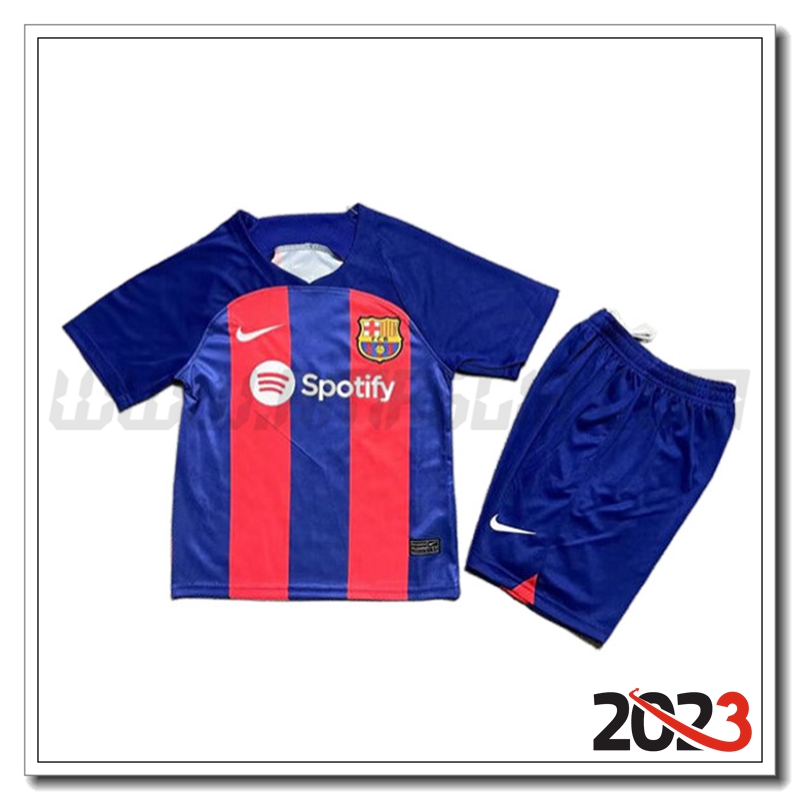 Kit Maglia FC Barcellona Bambino Prima Versione trapelata 2023 2024
