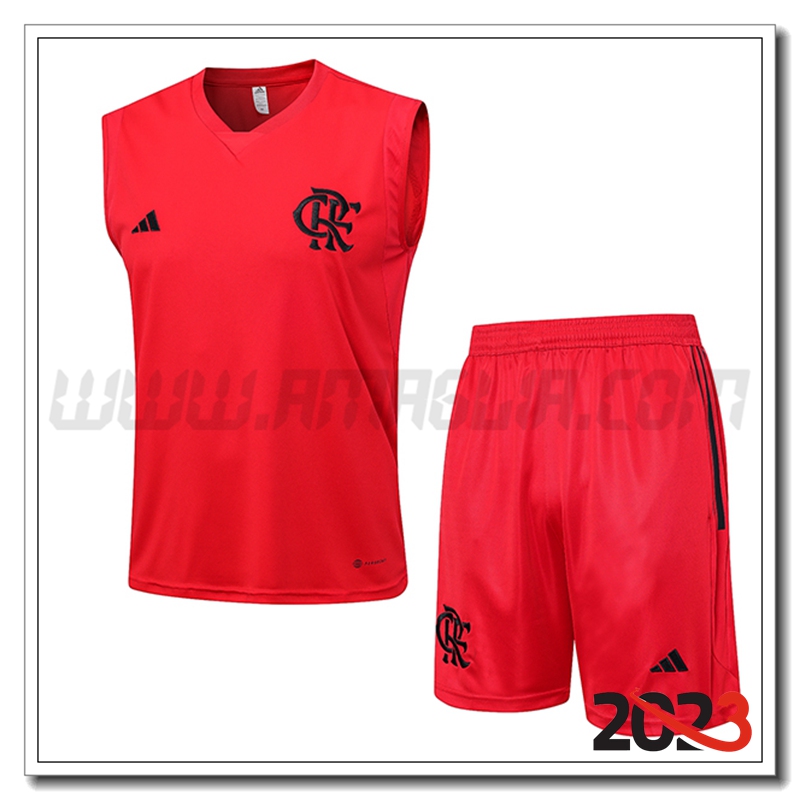 Kit Canotta Allenamento Flamengo + Pantaloncini Rosso 2023 2024