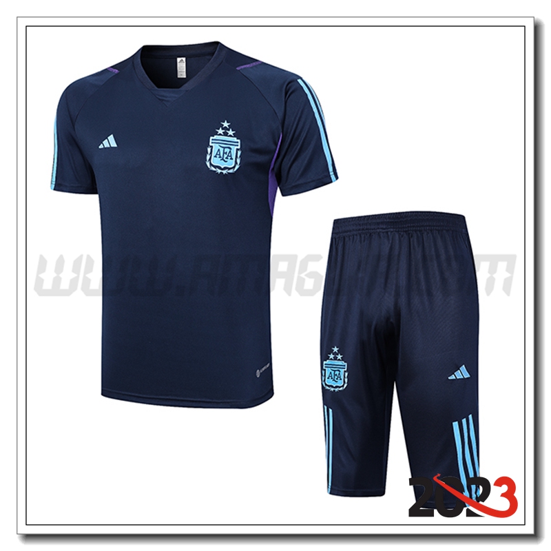 Kit Maglia Allenamento Argentina + PantalonciniBlu Marino 2023 2024