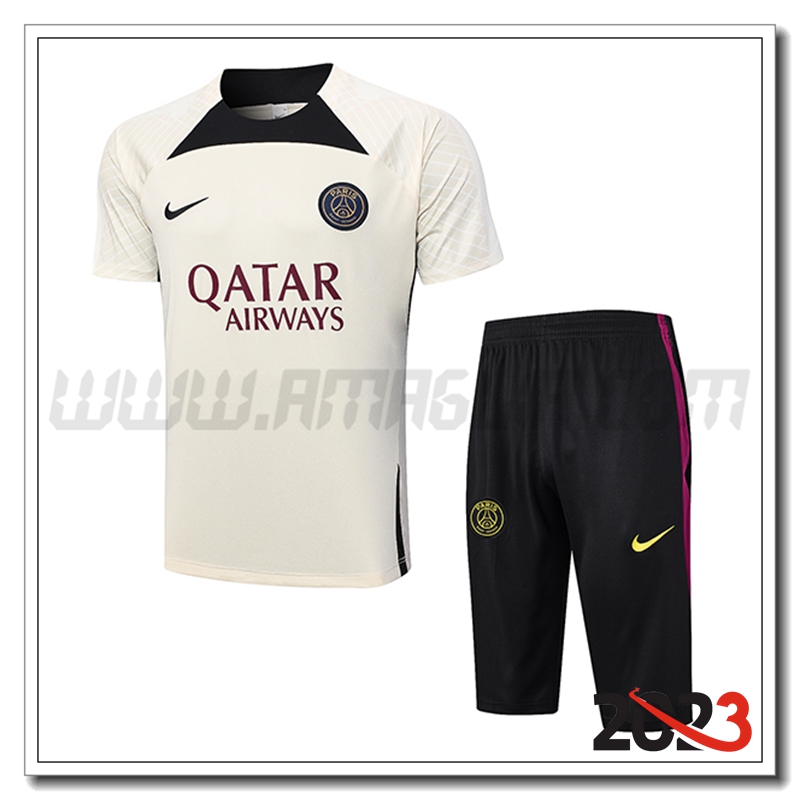 Kit Maglia Allenamento PSG + Pantaloncini Giallo 2023 2024