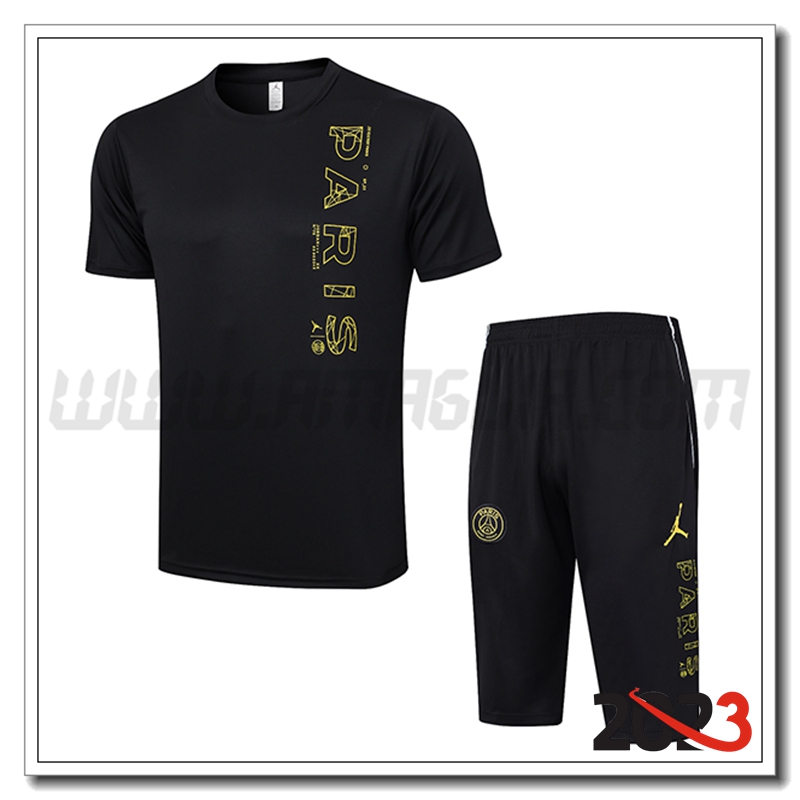 Kit Maglia Allenamento PSG + Pantaloncini Jordan Bianco 2023 2024