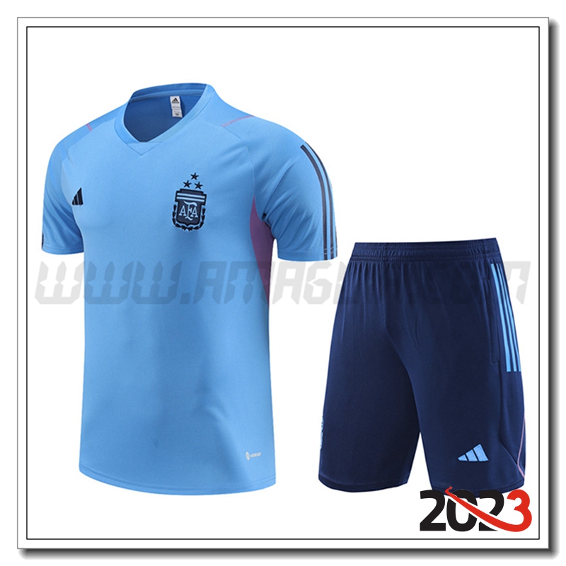 Kit Maglia Allenamento Argentina + Pantaloncini Azzurro 2023 2024