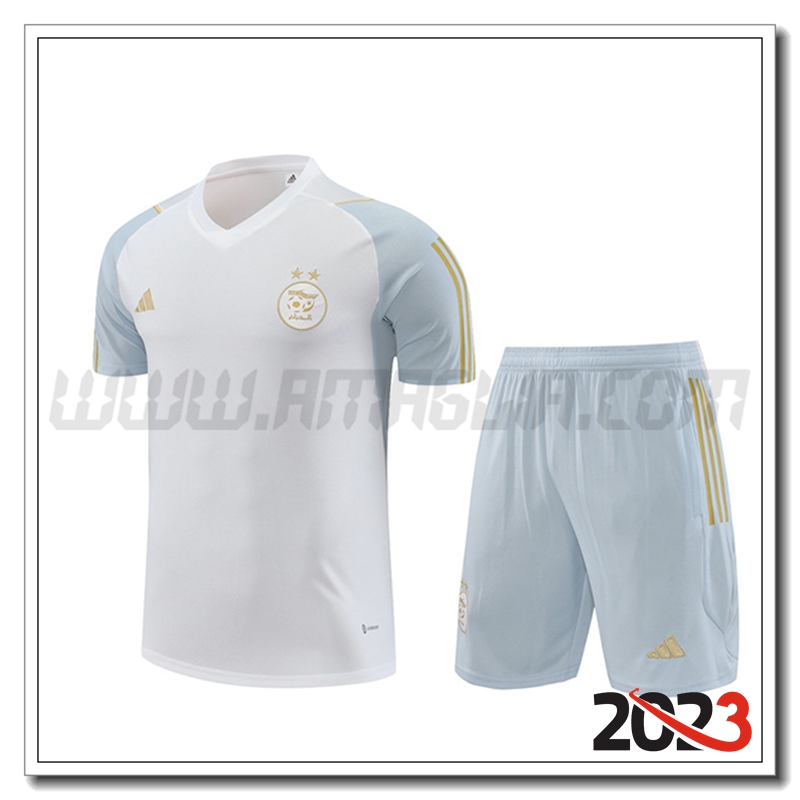 Kit Maglia Allenamento Algeria + Pantaloncini Bianco 2023 2024