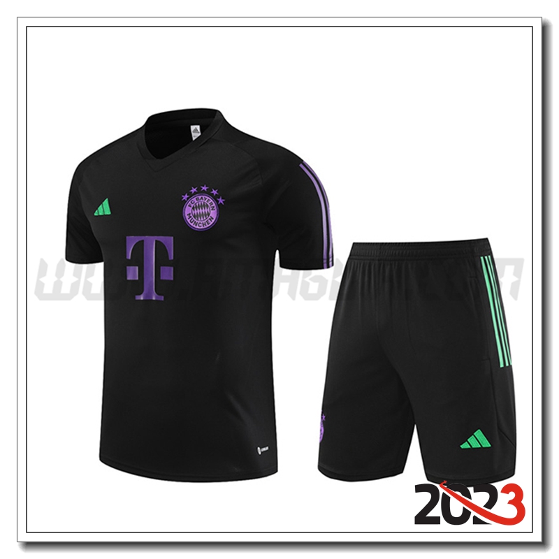 Kit Maglia Allenamento Bayern Monaco + Pantaloncini Nero 2023 2024