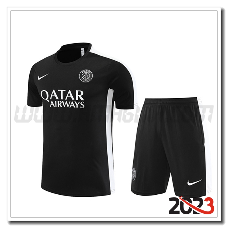 Kit Maglia Allenamento PSG + Pantaloncini Nero 2023 2024