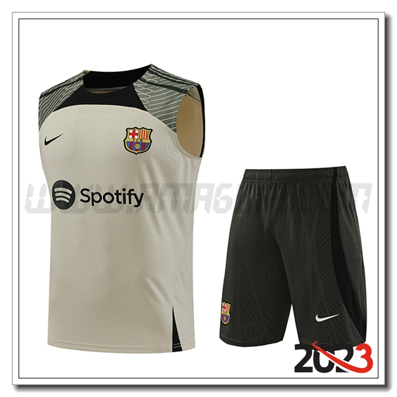 Kit Canotta Allenamento FC Barcellona + Pantaloncini Verde 2023 2024 -02