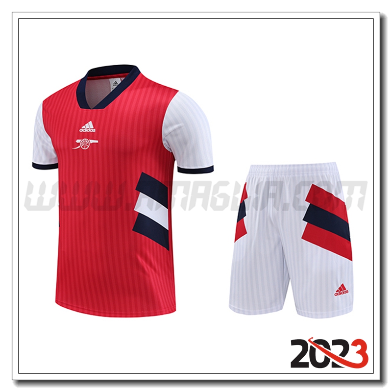 Kit Maglia Allenamento Arsenal + Pantaloncini Rosso 2023 2024