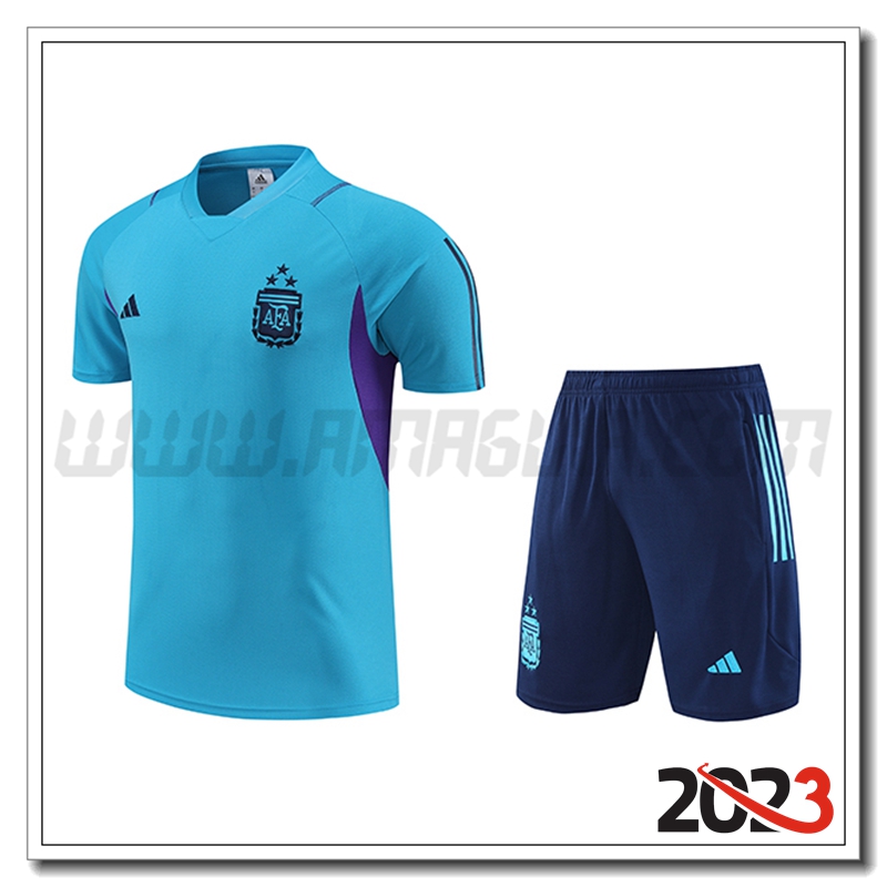 Kit Maglia Allenamento Argentina + Pantaloncini Azzurro 2023 2024
