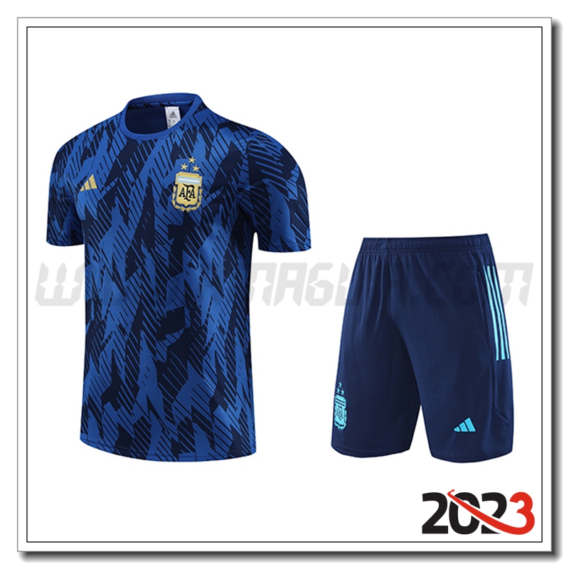 Kit Maglia Allenamento Argentina + PantalonciniBlu 2023 2024