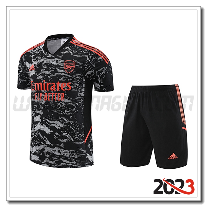 Kit Maglia Allenamento Arsenal + Pantaloncini Nero 2023 2024