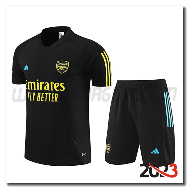 Kit Maglia Allenamento Arsenal + Pantaloncini Nero 2023 2024