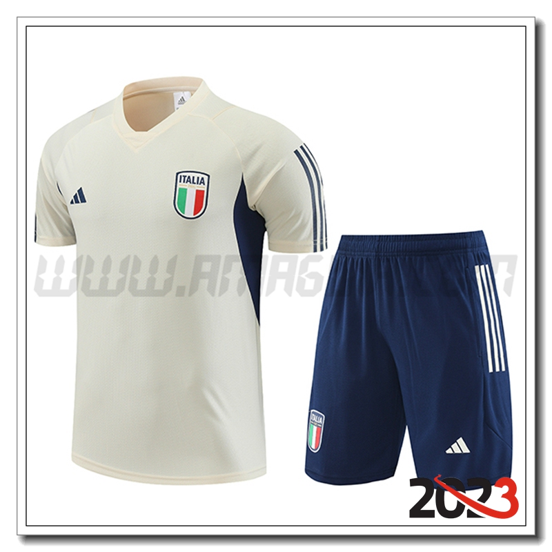 Kit Maglia Allenamento Italia + Pantaloncini Bianco 2023 2024