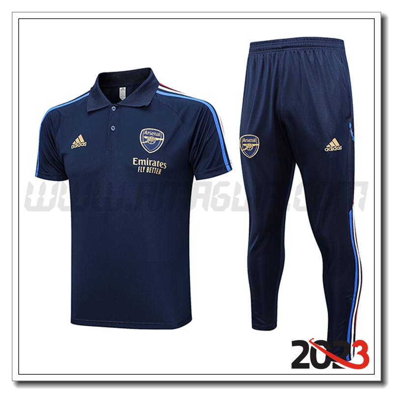 Kit Maglia Polo Arsenal + Pantaloni Blu Marino 2023 2024