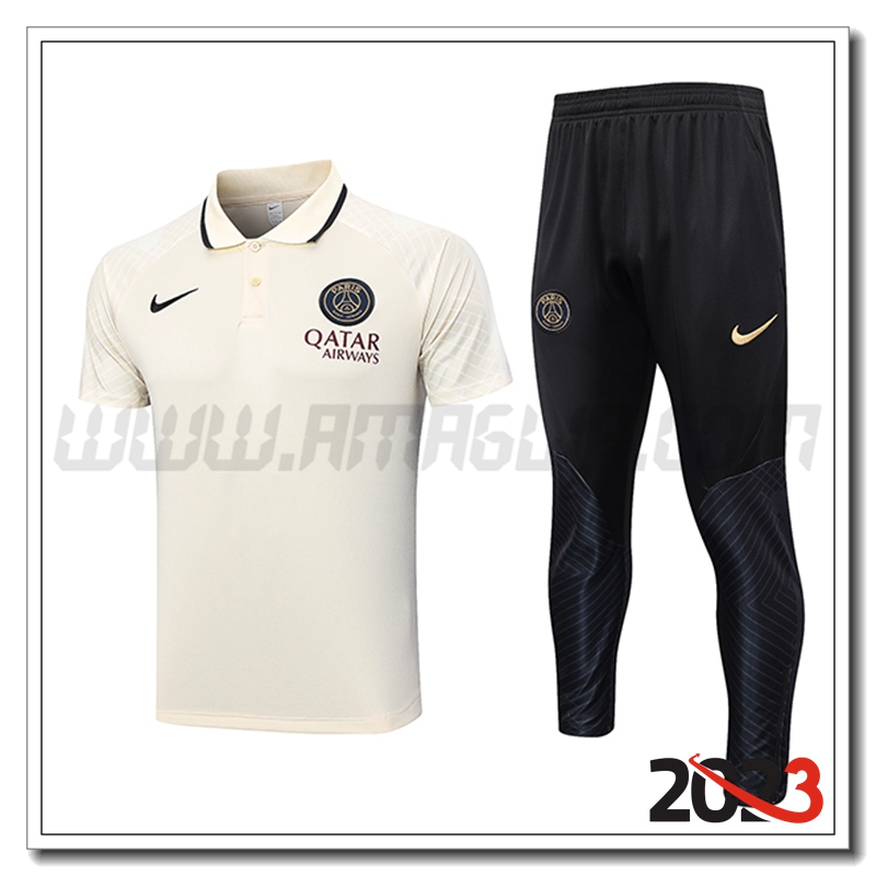 Kit Maglia Polo PSG + Pantaloni Giallo 2023 2024