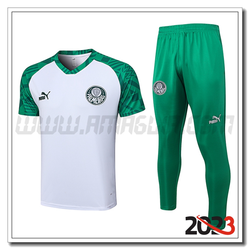 Kit Maglia Polo Palmeiras + Pantaloni Bianco 2023 2024