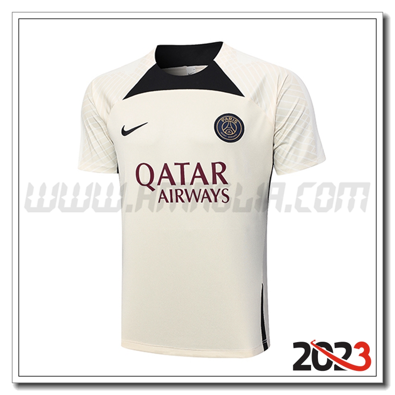 T Shirt Allenamento PSG Giallo 2023 2024